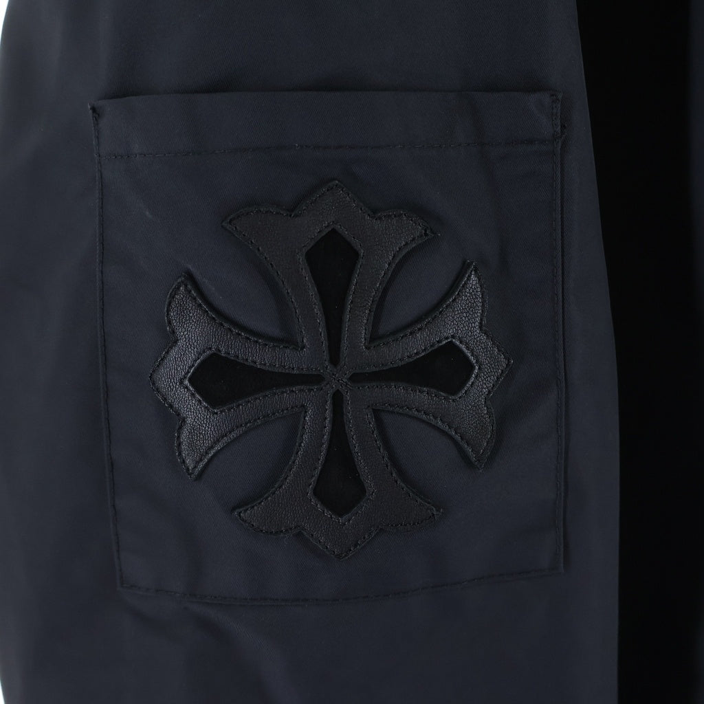 CHROME HEARTS(クロムハーツ) RACING セメタリーパッチ付き 裏地ボア レーシング ナイロンジャケットブルゾン ブラック/ホワイト/レッド
