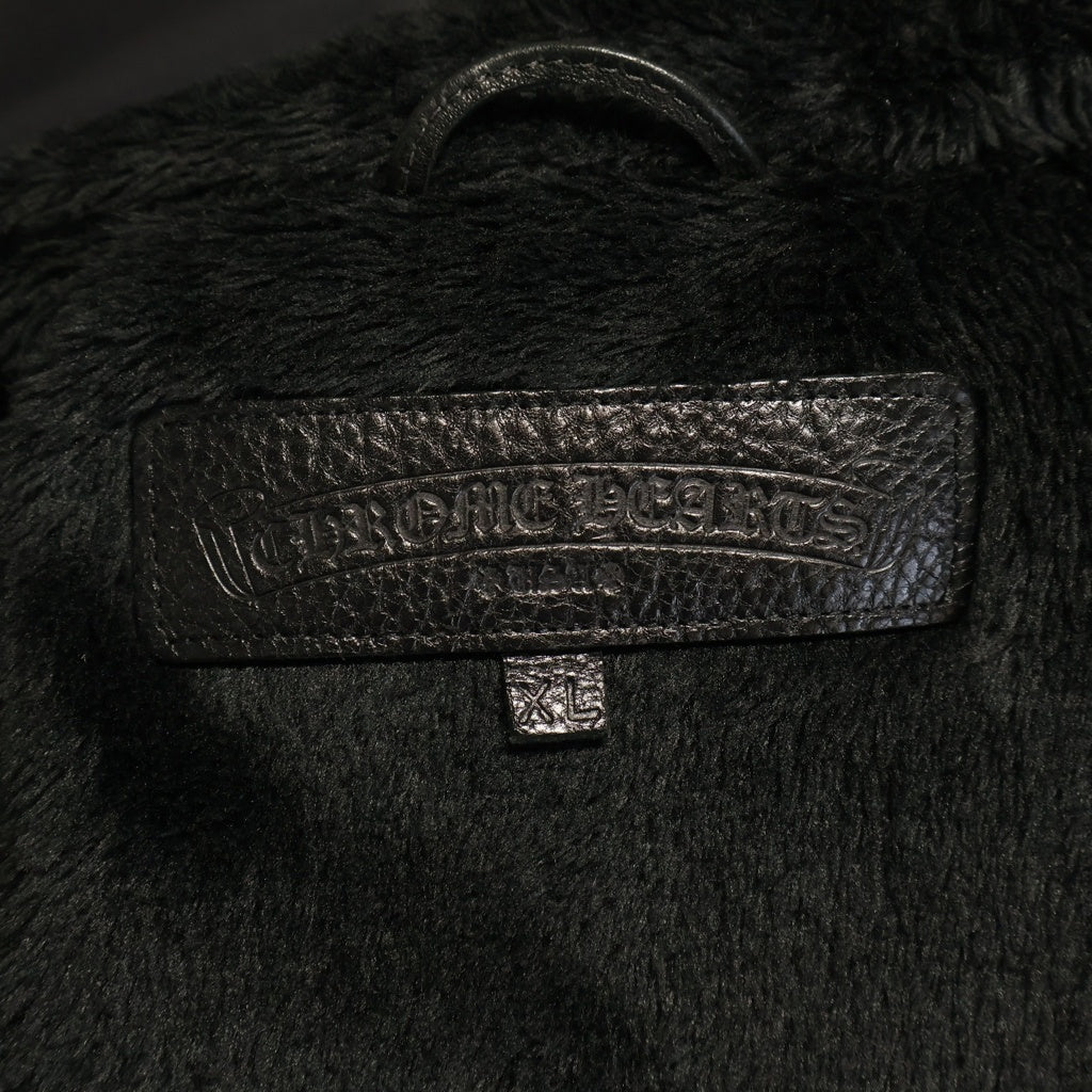 CHROME HEARTS(クロムハーツ) RACING セメタリーパッチ付き 裏地ボア レーシング ナイロンジャケットブルゾン ブラック/ホワイト/レッド