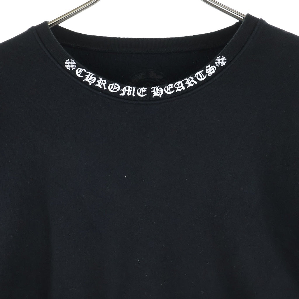 CHROME HEARTS(クロムハーツ) Neck Logo Crewneck Sweatshirt ネックロゴ クルーネックスウェットシャツ トレーナー 袖ロゴプリント ブラック