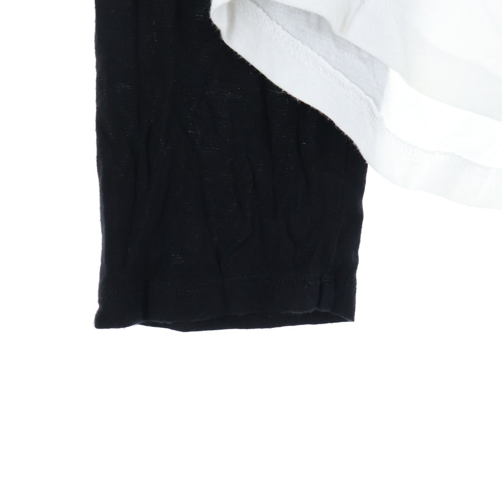 CHROME HEARTS(クロムハーツ) OLD FLORAL CROSS L/S Tee オールド 袖フローラルバックホースシュープリント長袖ラグランTシャツ ブラック/ホワイト
