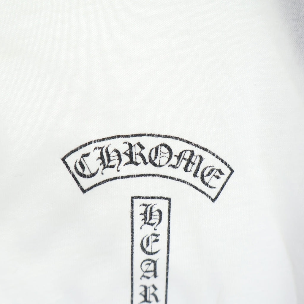 CHROME HEARTS(クロムハーツ) OLD FLORAL CROSS L/S Tee オールド 袖フローラルバックホースシュープリント長袖ラグランTシャツ ブラック/ホワイト