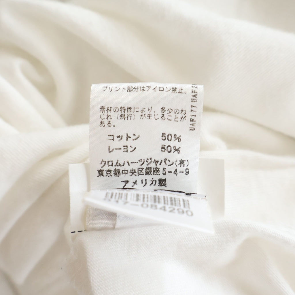 CHROME HEARTS(クロムハーツ) OLD FLORAL CROSS L/S Tee オールド 袖フローラルバックホースシュープリント長袖ラグランTシャツ ブラック/ホワイト