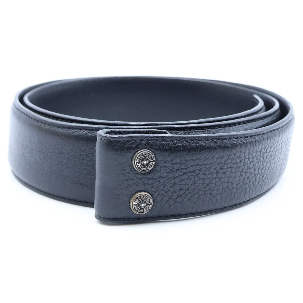 CHROME HEARTS(クロムハーツ) 1.5 STRAP 1.5インチ ホースシューリベッツ レザーベルトストラップ ブラック レディース