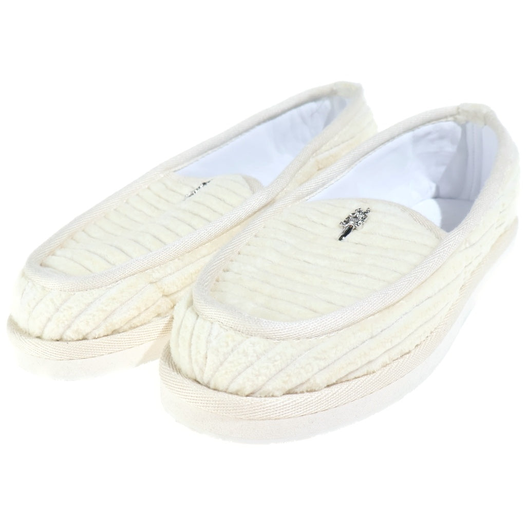 CHROME HEARTS(クロムハーツ) SLIPPER コーデュロイダガー装飾スリッポンルームスリッパ ホワイト/シルバー