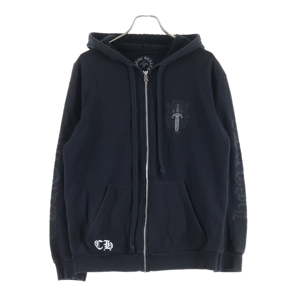 CHROME HEARTS(クロムハーツ) SWTSHRT HD ZIP バックヴァインダガープリントジップアップパーカー ブラック