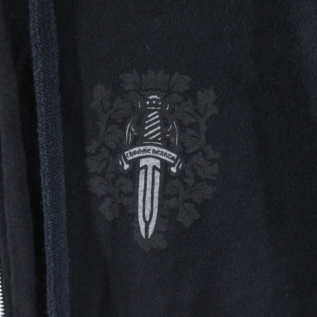 CHROME HEARTS(クロムハーツ) SWTSHRT HD ZIP バックヴァインダガープリントジップアップパーカー ブラック