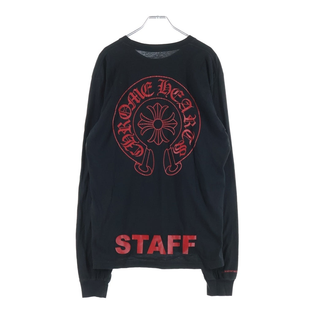 CHROME HEARTS(クロムハーツ) CH L/S 1 STAFF EXCLUSIVE ホースシュープリント長袖カットソー STAFF限定 ブラック/レッド