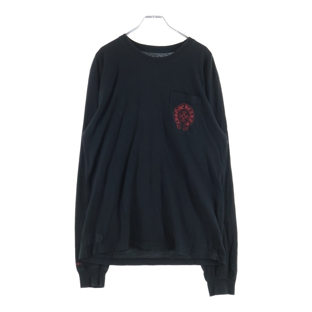 CHROME HEARTS(クロムハーツ) CH L/S 1 STAFF EXCLUSIVE ホースシュープリント長袖カットソー STAFF限定 ブラック/レッド