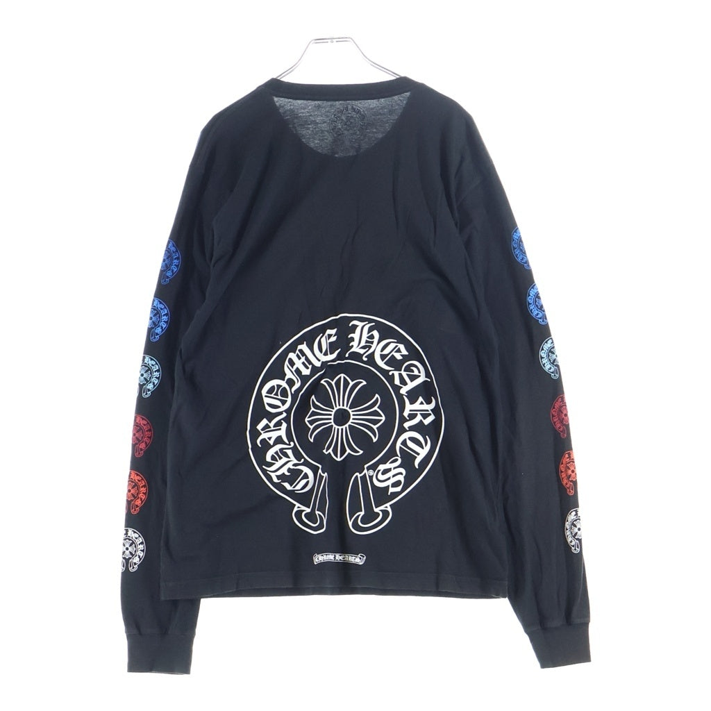 CHROME HEARTS(クロムハーツ) CH L/S 1 マルチホースシューバックプリント長袖Tシャツ ブラック/マルチ