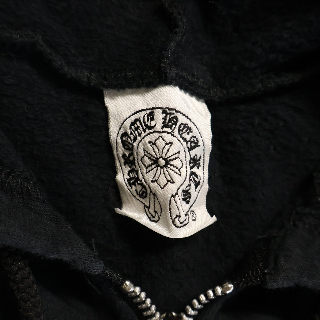 CHROME HEARTS(クロムハーツ) OLD SWTSHRT HD ZIP オールド 袖フローラルジップアップフーディー パーカー ブラック