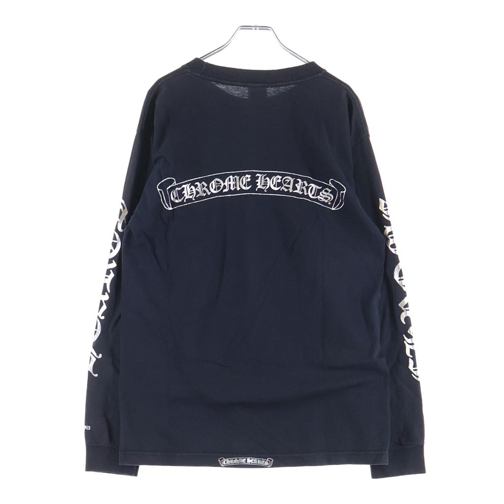 CHROME HEARTS(クロムハーツ) OLD L/S オールド 袖英字バックスクロールラベルプリント 長袖Tシャツカットソー ブラック/シルバー