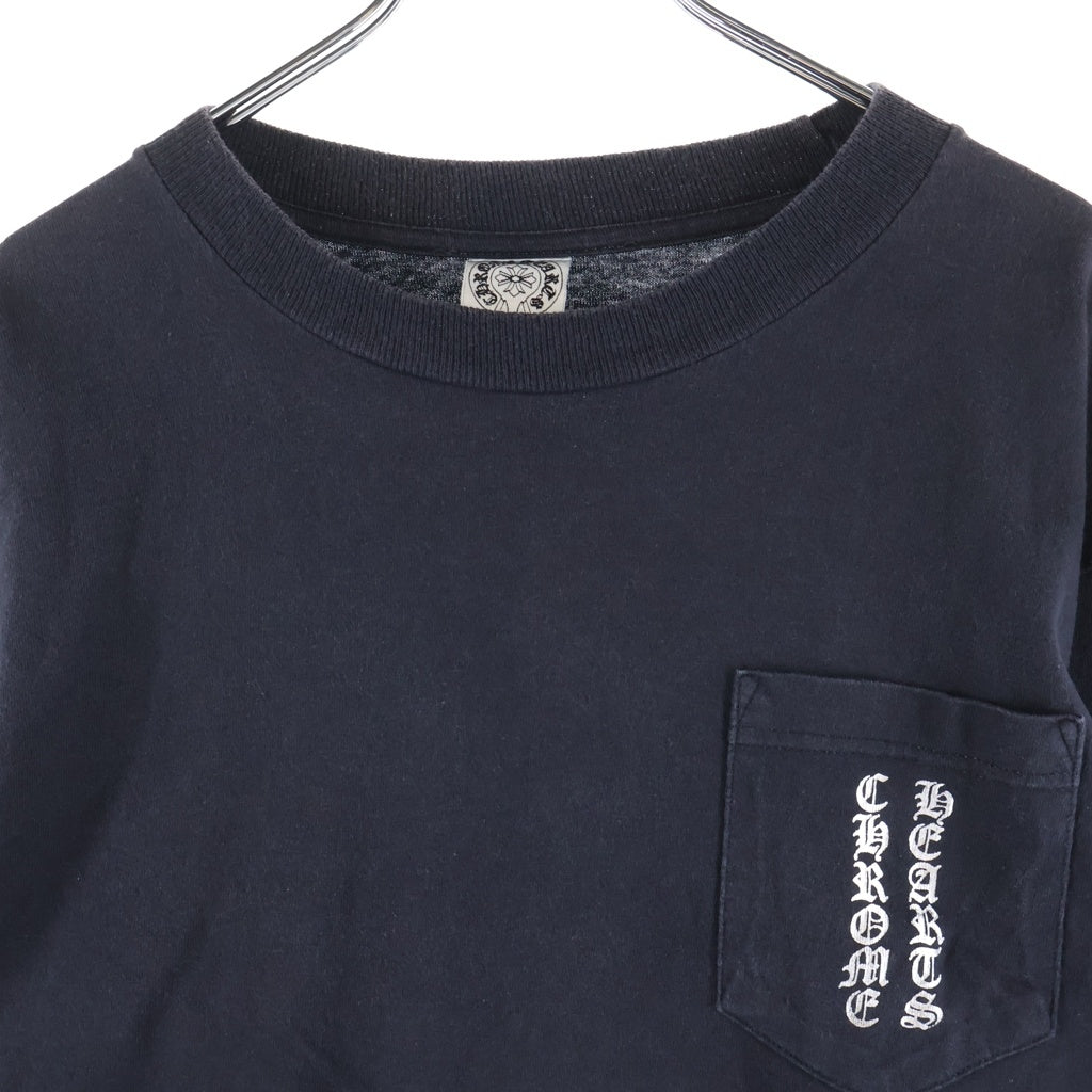 CHROME HEARTS(クロムハーツ) OLD L/S オールド 袖英字バックスクロールラベルプリント 長袖Tシャツカットソー ブラック/シルバー
