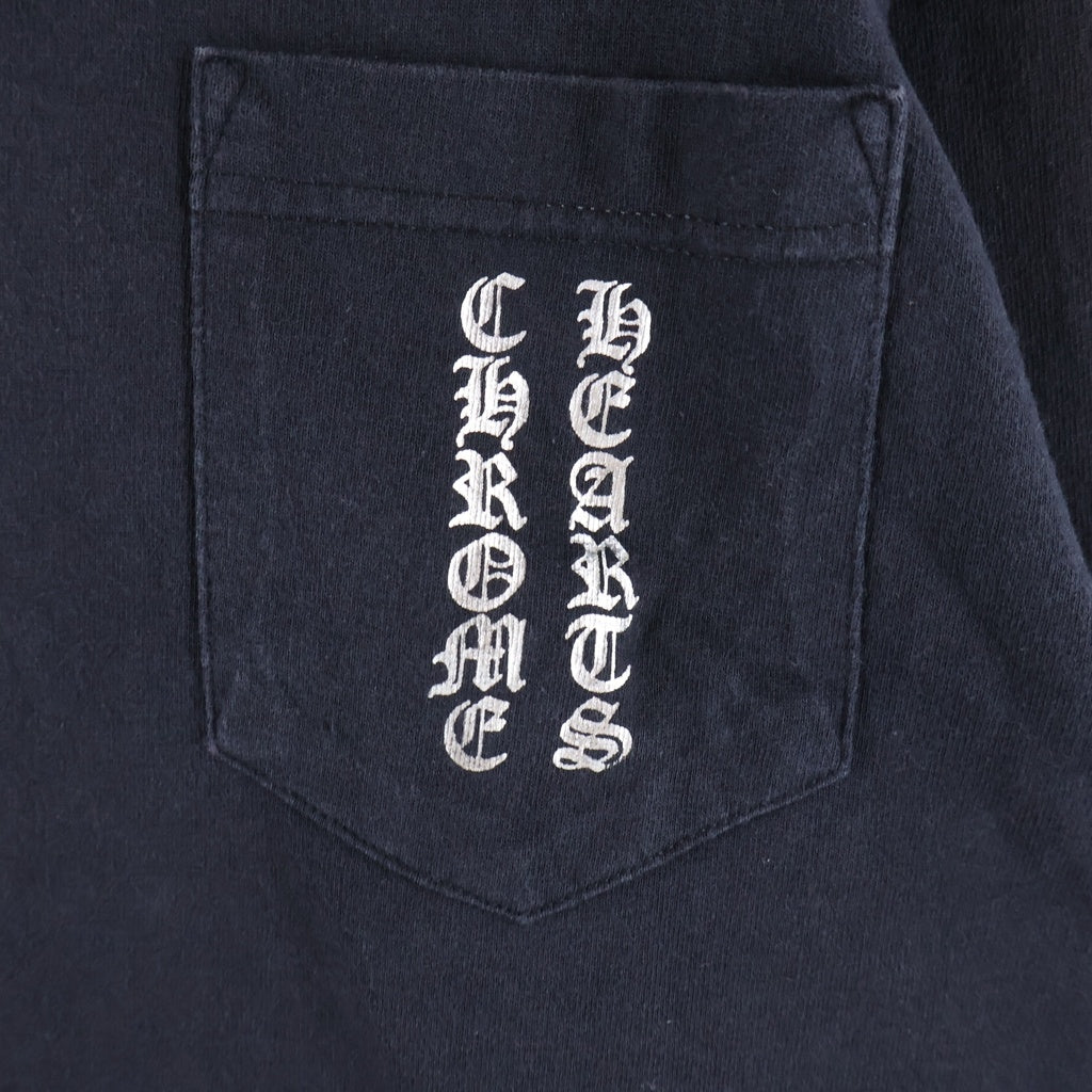 CHROME HEARTS(クロムハーツ) OLD L/S オールド 袖英字バックスクロールラベルプリント 長袖Tシャツカットソー ブラック/シルバー