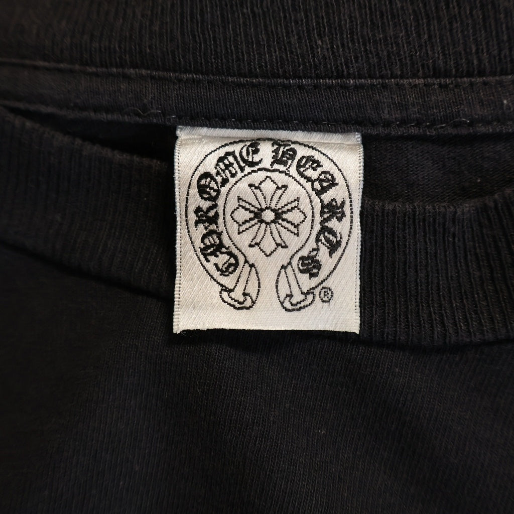 CHROME HEARTS(クロムハーツ) OLD L/S オールド 袖英字バックスクロールラベルプリント 長袖Tシャツカットソー ブラック/シルバー
