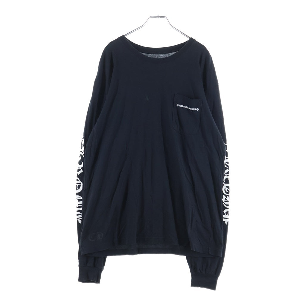 CHROME HEARTS(クロムハーツ) Cemetery Cross Tire Track L/S Tee バックセメタリークロス タイヤトラックプリント長袖Tシャツ ブラック
