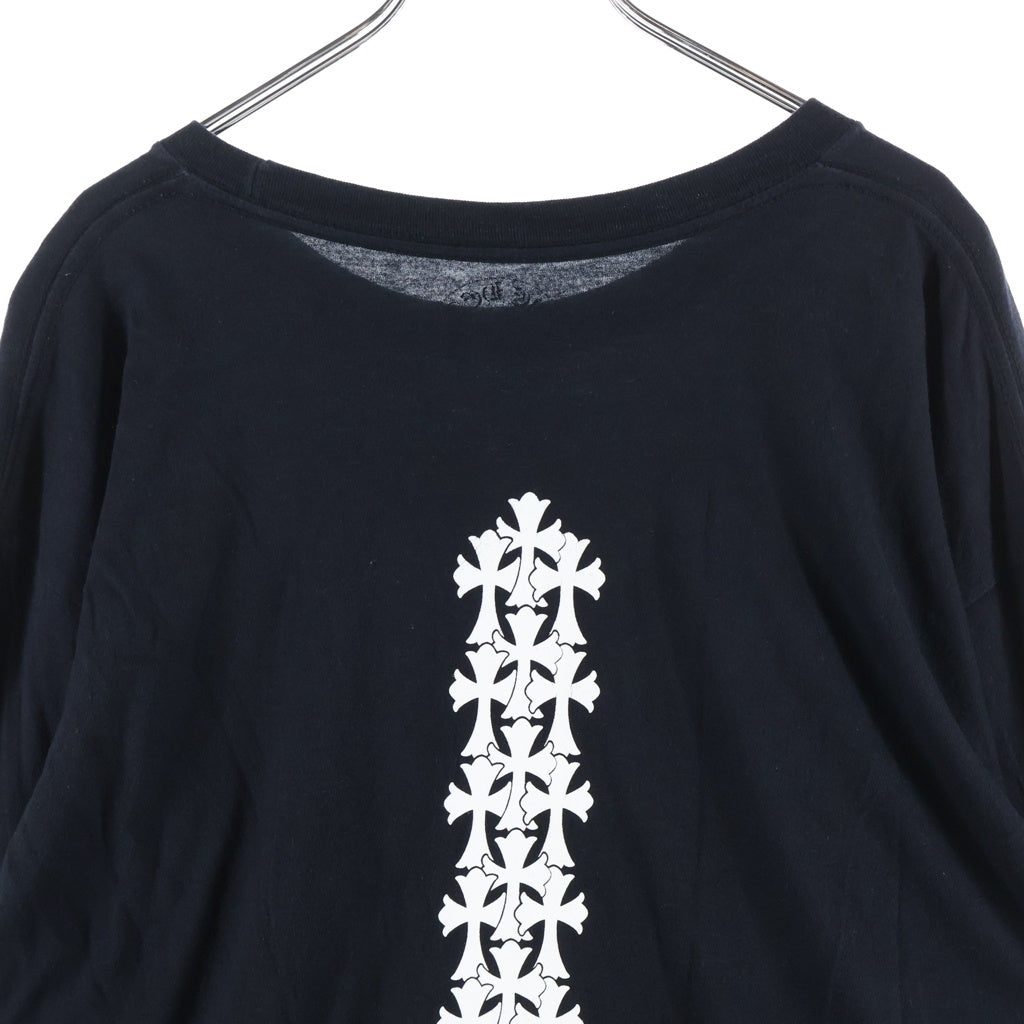 CHROME HEARTS(クロムハーツ) Cemetery Cross Tire Track L/S Tee バックセメタリークロス タイヤトラックプリント長袖Tシャツ ブラック