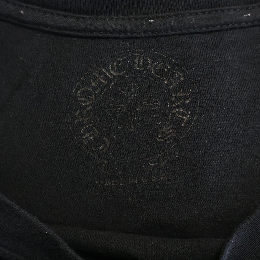 CHROME HEARTS(クロムハーツ) Cemetery Cross Tire Track L/S Tee バックセメタリークロス タイヤトラックプリント長袖Tシャツ ブラック