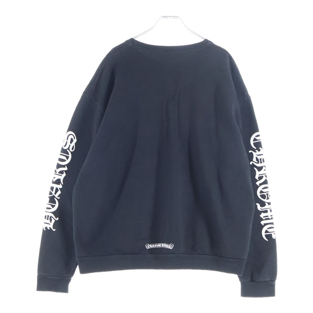 CHROME HEARTS(クロムハーツ) SWTSHRT PLVR ネックロゴクルーネックスウェット トレーナー ブラック/ホワイト