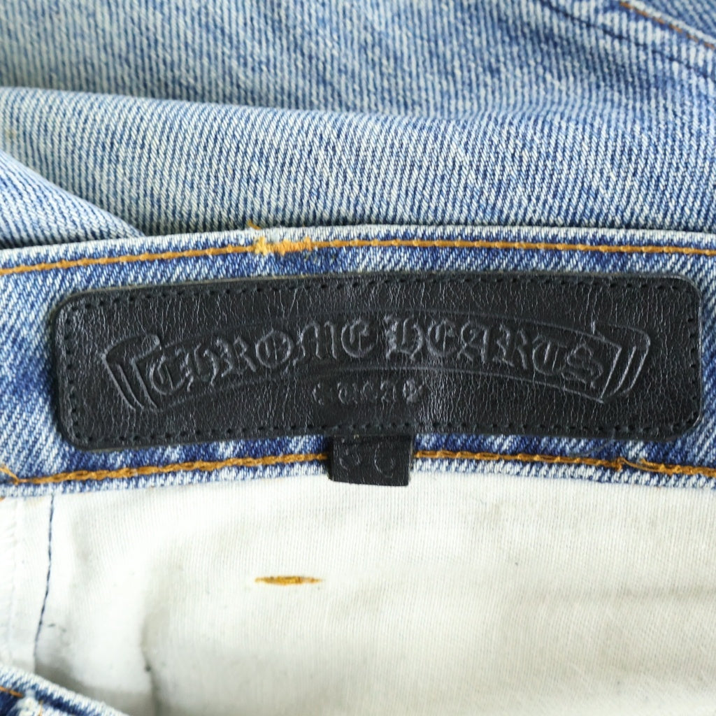CHROME HEARTS(クロムハーツ) U VNTG JEAN BLU ORNG TAB クロスパッチ付きウォッシュド505デニムパンツ インディゴ/ブラック