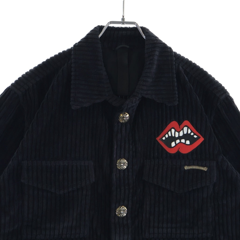 CHROME HEARTS(クロムハーツ) MATTY BOY PPO U THE 69 マッティボーイ コーデュロイ半袖シャツ ブラック/レッド