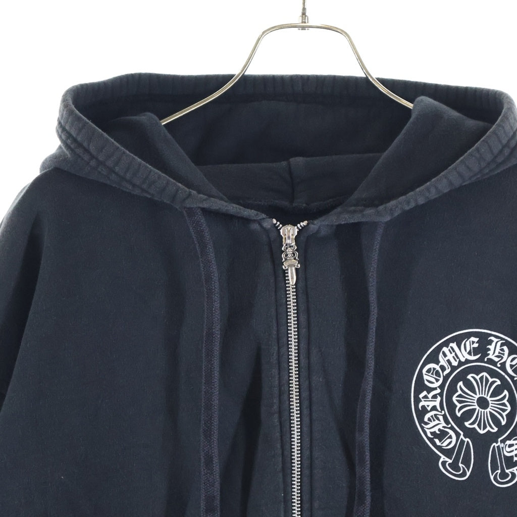 CHROME HEARTS(クロムハーツ) SWTSHRT HD ZIP スリーブバックマルチホースシュープリントジップパーカー ブラック/マルチ