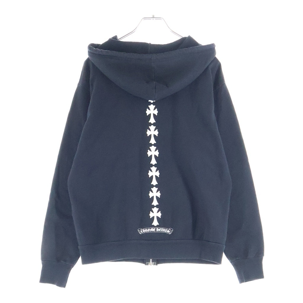 CHROME HEARTS(クロムハーツ) OLD SWTSHRT HD ZIP バックセメタリープリントジップパーカー ブラック/ホワイト