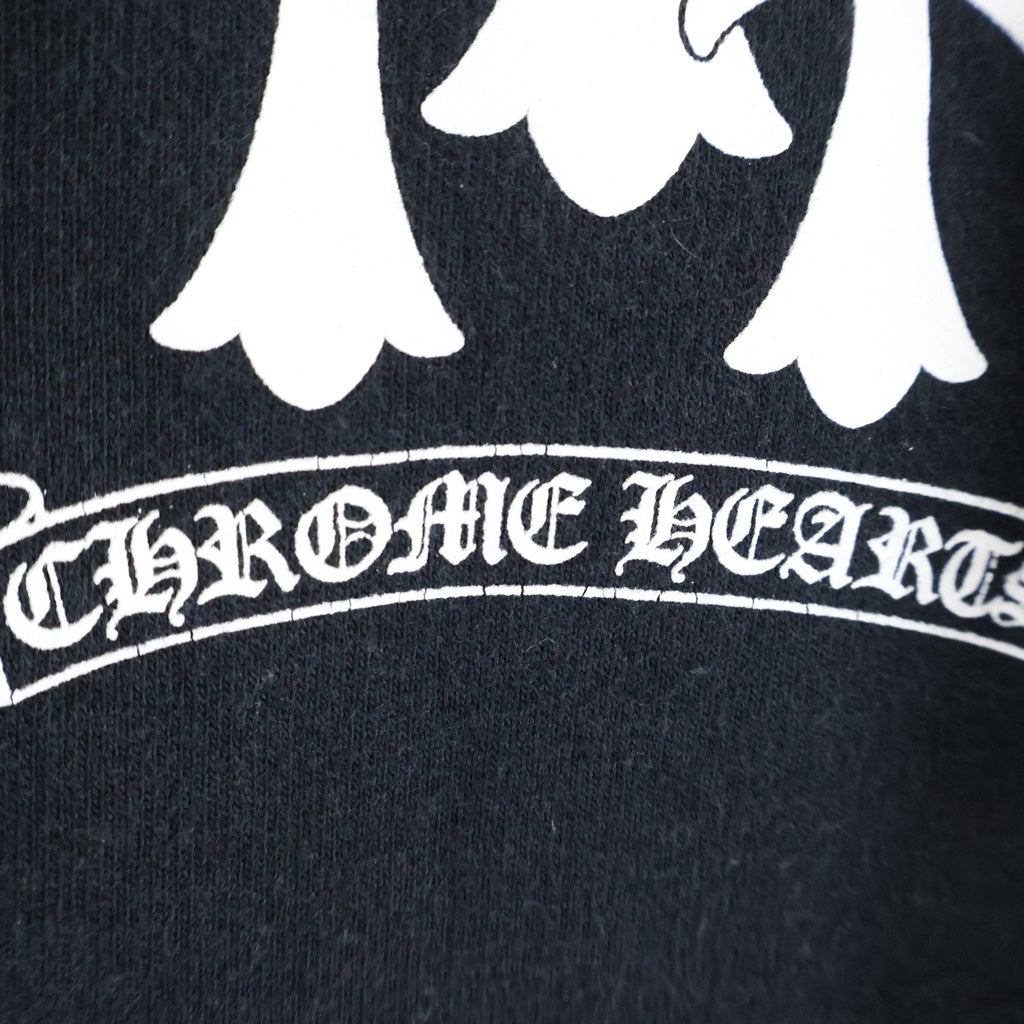CHROME HEARTS(クロムハーツ) OLD SWTSHRT HD ZIP バックセメタリープリントジップパーカー ブラック/ホワイト