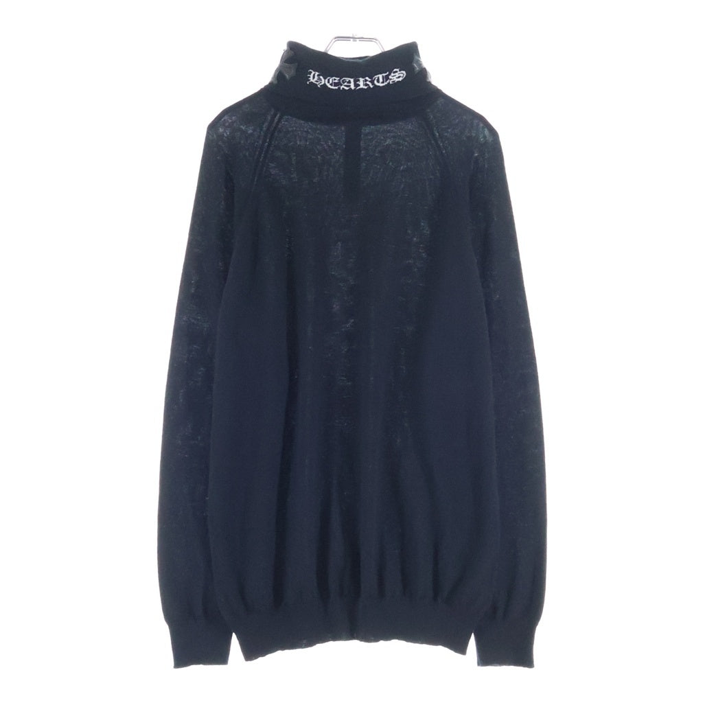 CHROME HEARTS(クロムハーツ) Y NOT ワイノット クロスパッチ付き カシミヤ タートルネックニットセーター ブラック