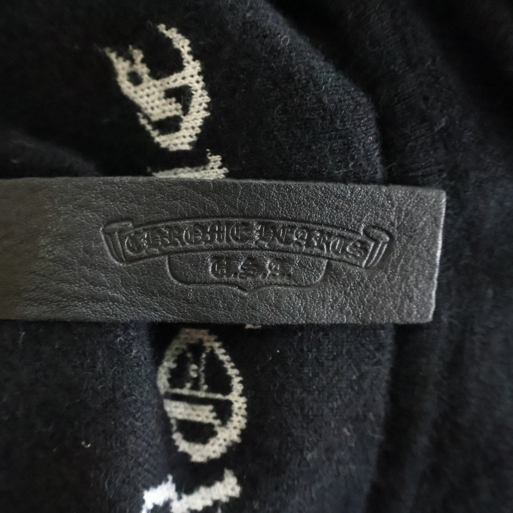 CHROME HEARTS(クロムハーツ) Y NOT ワイノット クロスパッチ付き カシミヤ タートルネックニットセーター ブラック