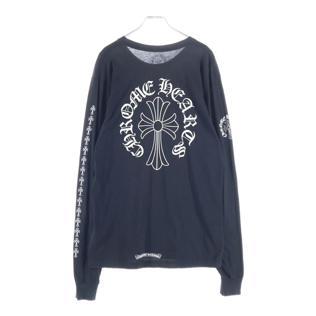 CHROME HEARTS(クロムハーツ) CH L/S /1 バックCHクロスネックロゴプリント長袖カットソー ブラック/ホワイト