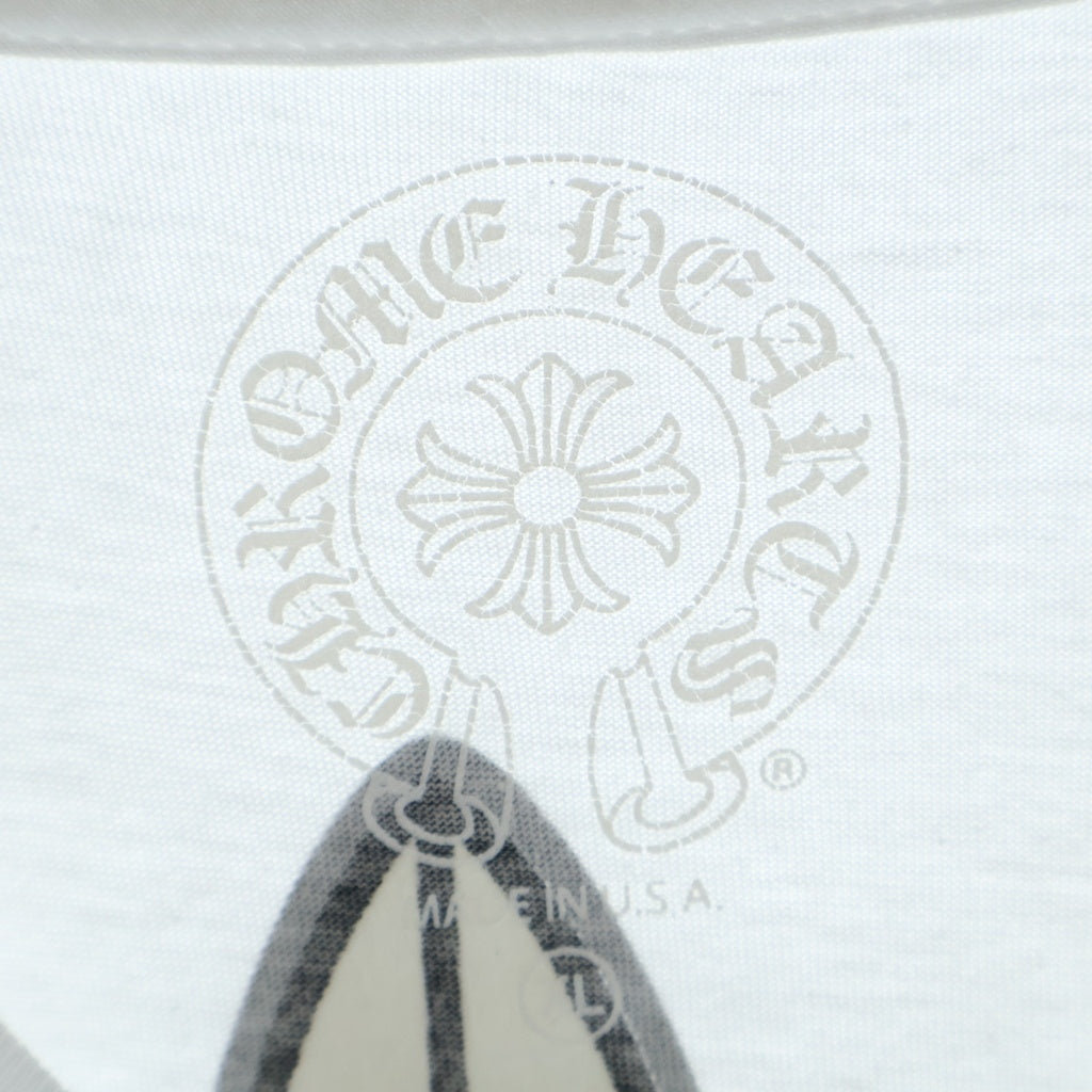 CHROME HEARTS(クロムハーツ) CH L/S バック フローラルクロスプリント 長袖Tシャツカットソー ブラック/ホワイト