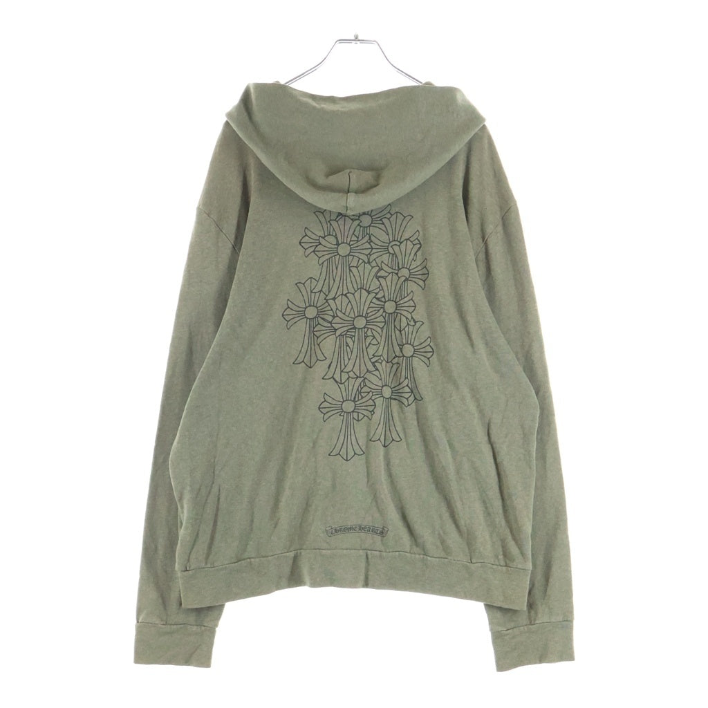 CHROME HEARTS(クロムハーツ) OLD SWTSHRT HD ZIP バックセメタリープリントジップパーカー カーキ