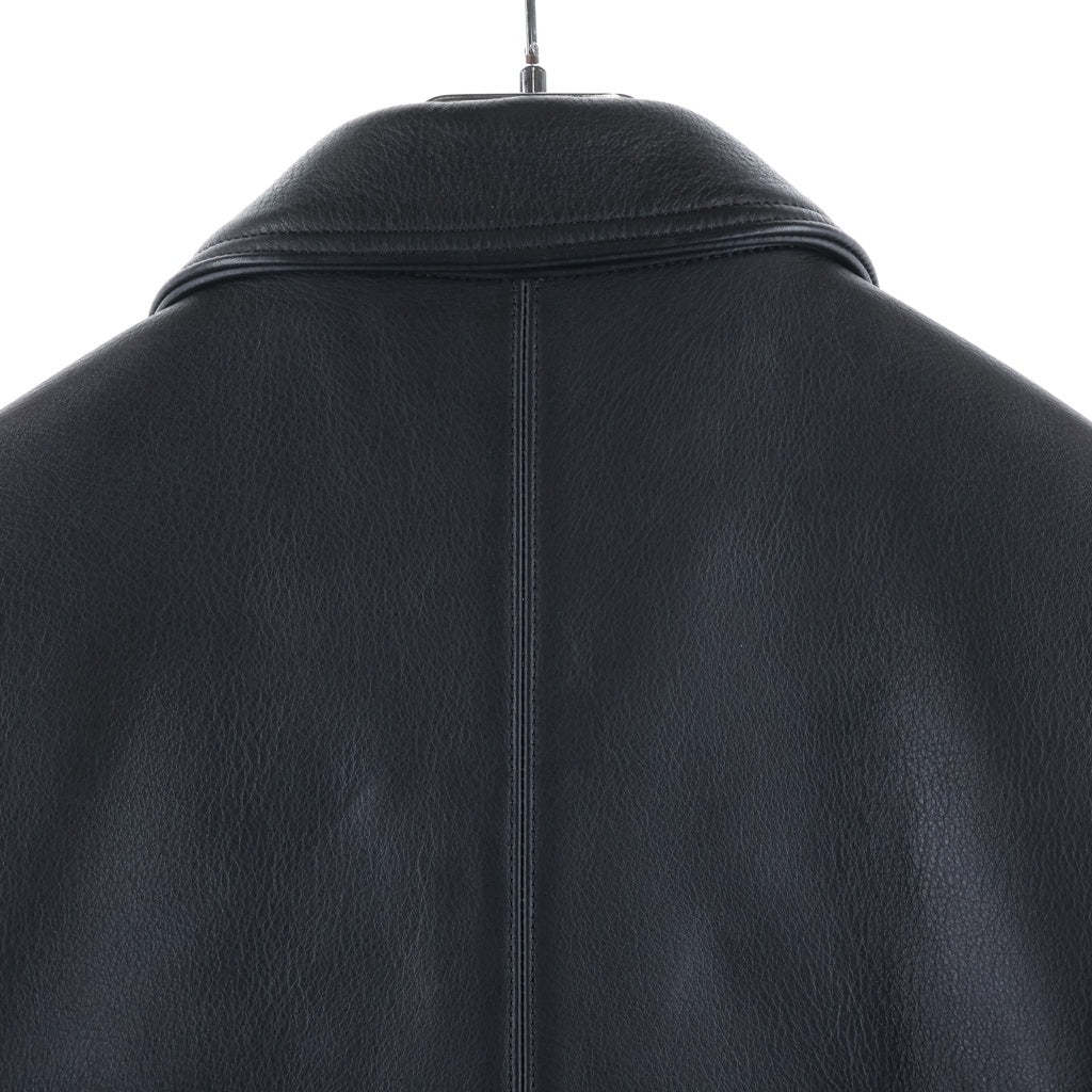 CHROME HEARTS(クロムハーツ) SOAP ON A ROPE LEATHER JACKET ソープオンアロープ クロスボールボタンレザージャケット カバーオール ブラック