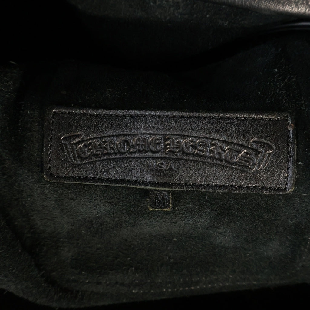 CHROME HEARTS(クロムハーツ) SOAP ON A ROPE LEATHER JACKET ソープオンアロープ クロスボールボタンレザージャケット カバーオール ブラック