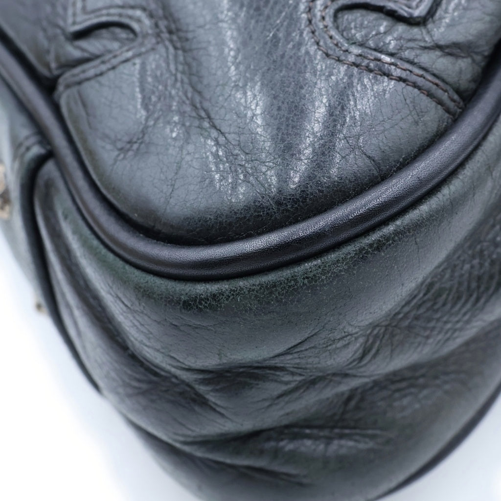 CHROME HEARTS(クロムハーツ) Leather 2WAY Bag フレアニー レザー ブリーフバッグ ブラック