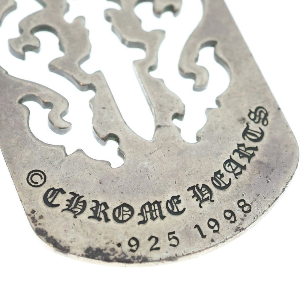CHROME HEARTS(クロムハーツ) D TAG LRG DAGGER ヴァインダガーカットアウトドッグタグ ラージ ペンダントトップ シルバー BCA240