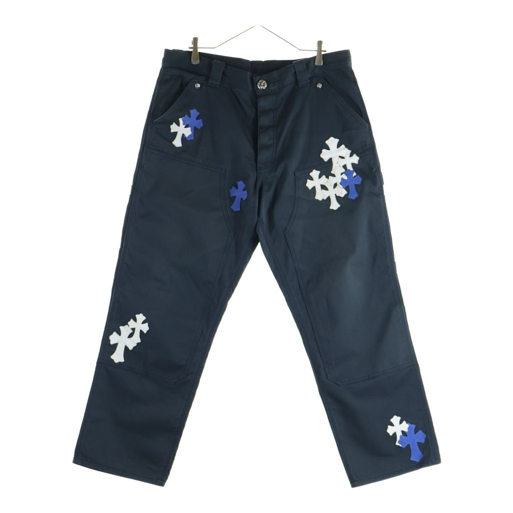CHROME HEARTS(クロムハーツ) CARPENTER CNVS CEME CRS クロスパッチ付カーペンターロングパンツ ネイビー/ブルー/ホワイト