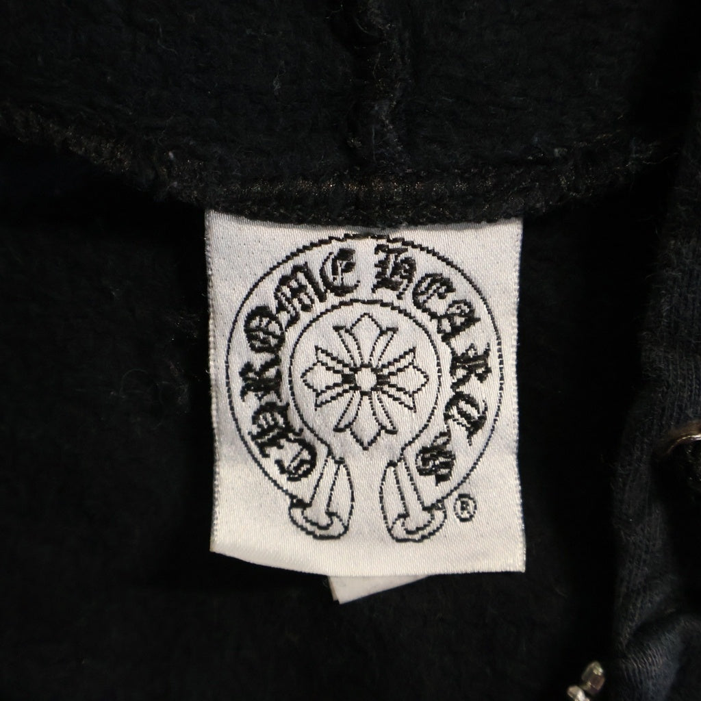 CHROME HEARTS(クロムハーツ) OLD SWTSHRT HD ZIP 袖フローラルホースシュープリントジップパーカー ブラック/ホワイト