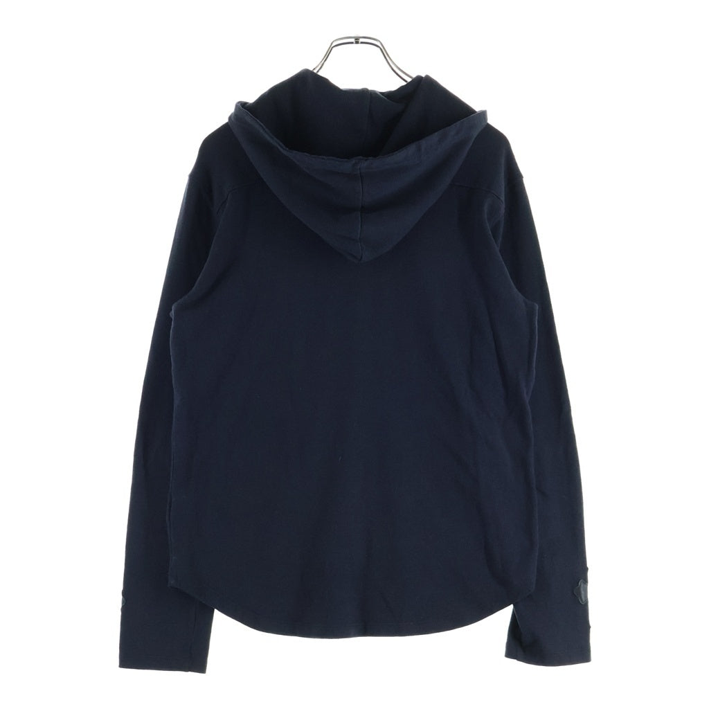 CHROME HEARTS(クロムハーツ) CROSS PATCH SWTSHRT HD HALF-ZIP 袖タイニーCHクロスパッチ付きハーフジップパーカー ブラック