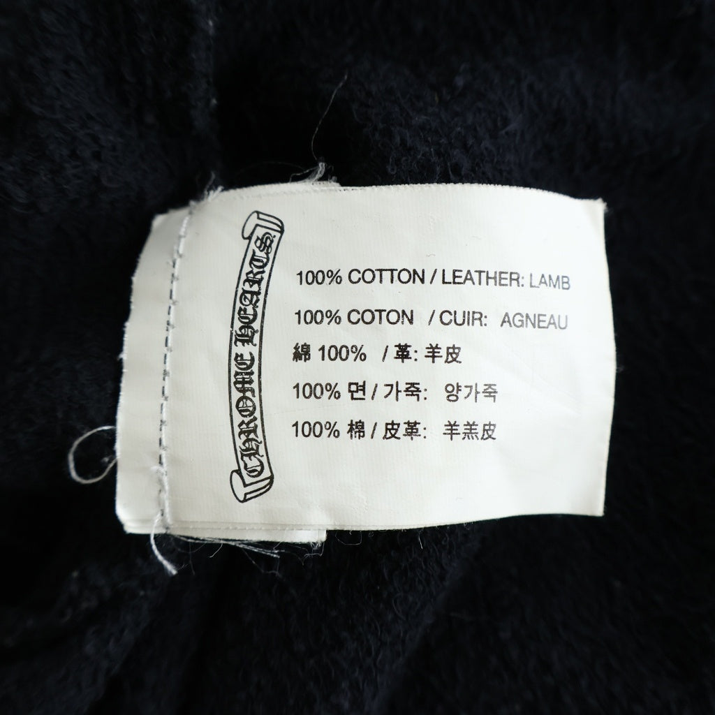 CHROME HEARTS(クロムハーツ) CROSS PATCH SWTSHRT HD HALF-ZIP 袖タイニーCHクロスパッチ付きハーフジップパーカー ブラック