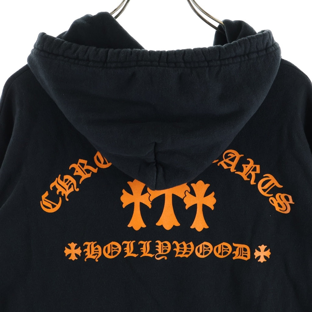 CHROME HEARTS(クロムハーツ) KING TACO 3 CEMETERY HD PLVR キングタコ 3セメタリー プリントロゴ スウェットプルオーバーパーカー ブラック/オレンジ
