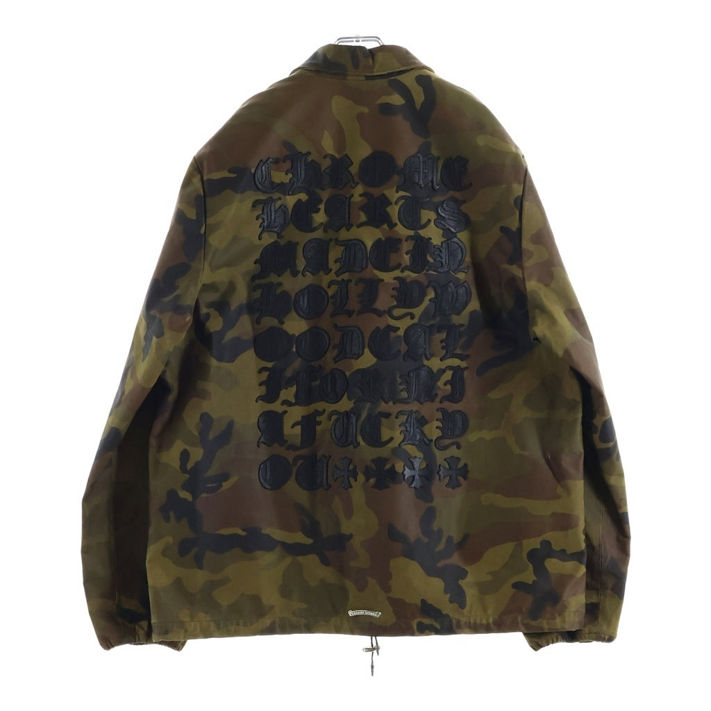CHROME HEARTS(クロムハーツ) RIGGINS FBRC LTHR 英字パッチレザーコーチジャケットブルゾン カモフラージュ