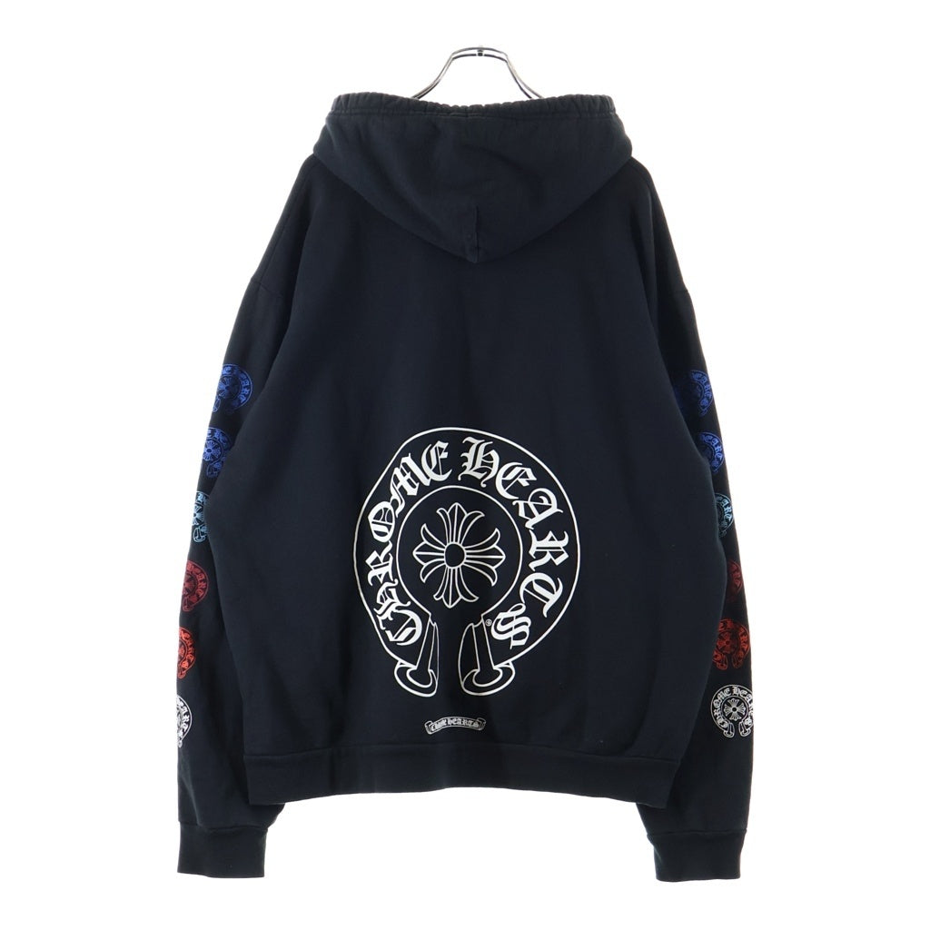 CHROME HEARTS(クロムハーツ) MULTI HORSESHOE SWTSHRT PLVR HD マルチホースシュープリント スウェットプルオーバーパーカー ブラック/マルチ