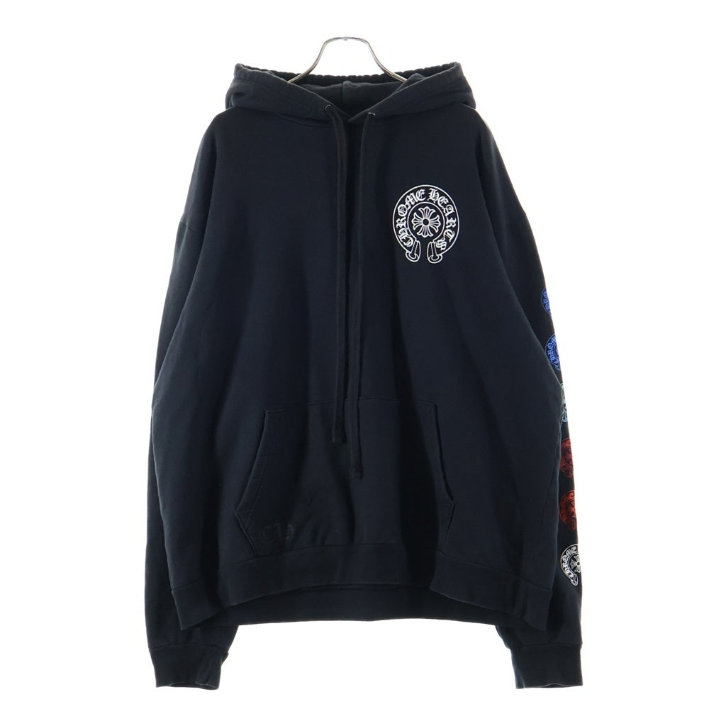 CHROME HEARTS(クロムハーツ) MULTI HORSESHOE SWTSHRT PLVR HD マルチホースシュープリント スウェットプルオーバーパーカー ブラック/マルチ