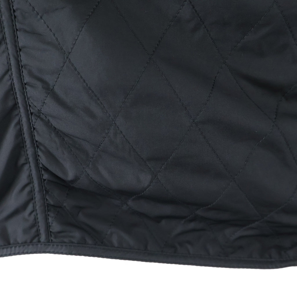 CHROME HEARTS(クロムハーツ) PAPA VEST パパ ベスト セメタリークロスレザーパッチキルティングベスト ブラック