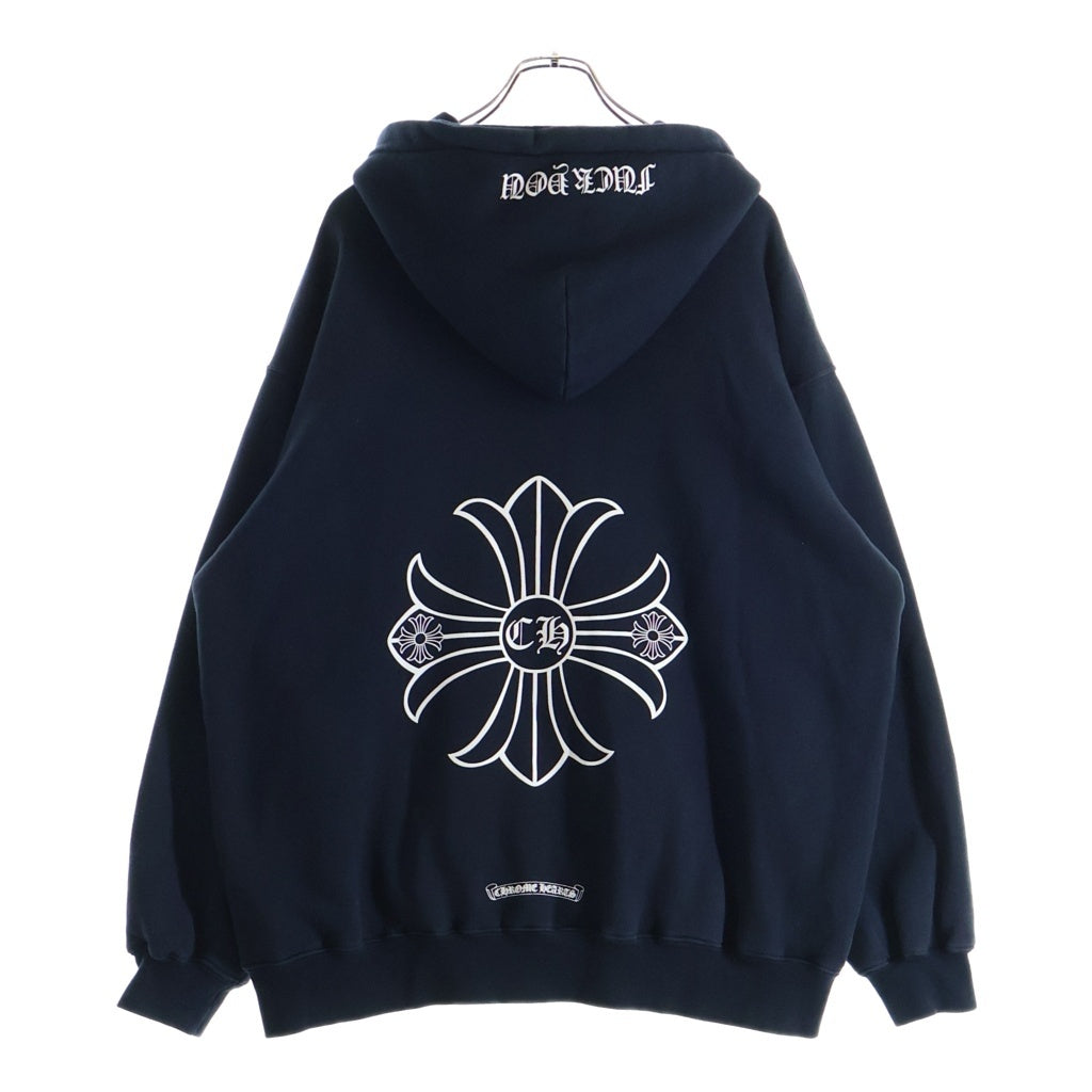 CHROME HEARTS(クロムハーツ) OLD THRML SWTSHRT HD ZIP CH PLUS 袖CHプラスプリント ジップアップ サーマルパーカー ブラック/ホワイト