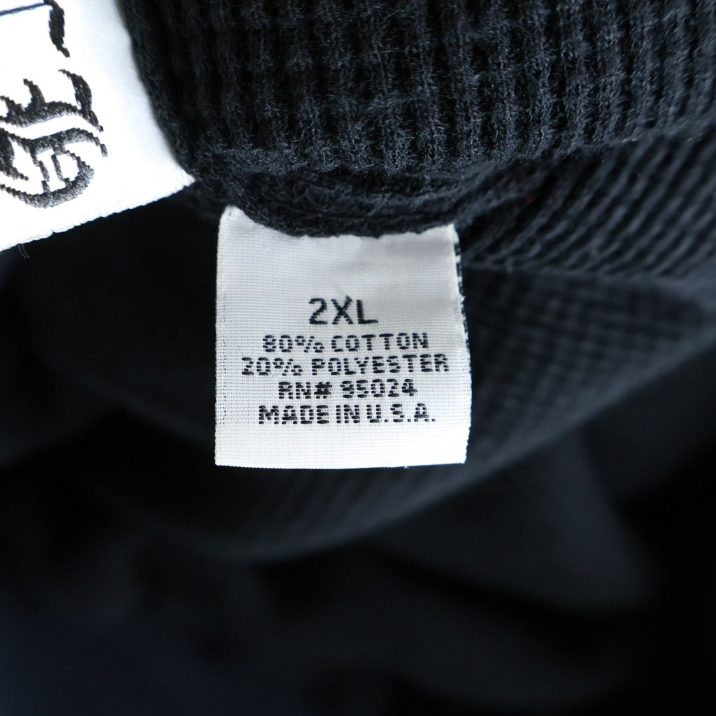 CHROME HEARTS(クロムハーツ) OLD THRML SWTSHRT HD ZIP CH PLUS 袖CHプラスプリント ジップアップ サーマルパーカー ブラック/ホワイト