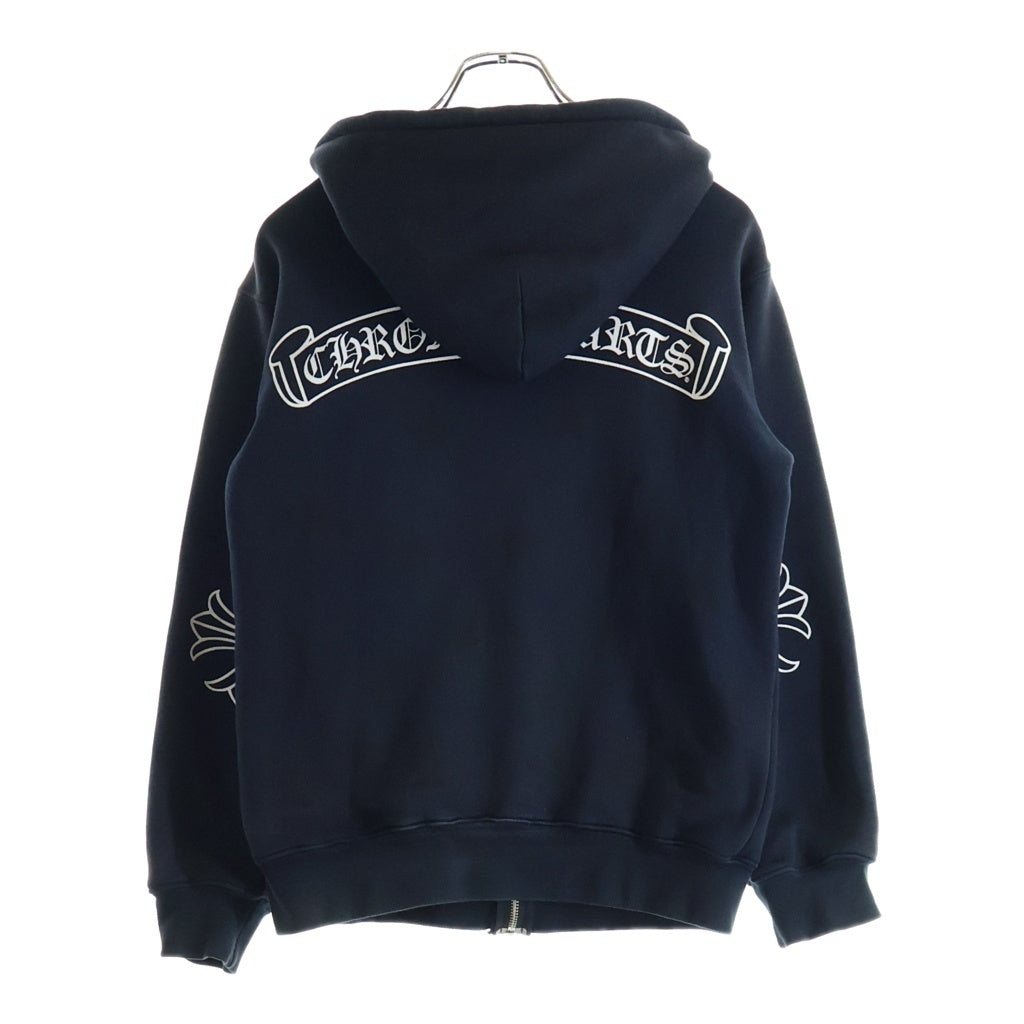 CHROME HEARTS(クロムハーツ) OLD THRML SWTSHRT HD ZIP HORSESHOE ホースシュープリント ジップアップ サーマルパーカー ブラック