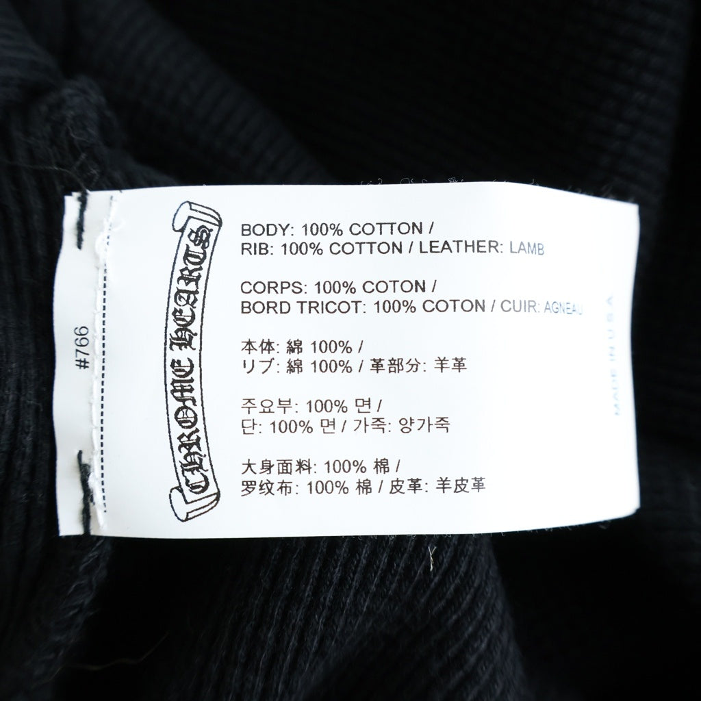 CHROME HEARTS(クロムハーツ) Y NOT クロスボールパッチ付きヘンリーネックサーマル長袖カットソー ブラック