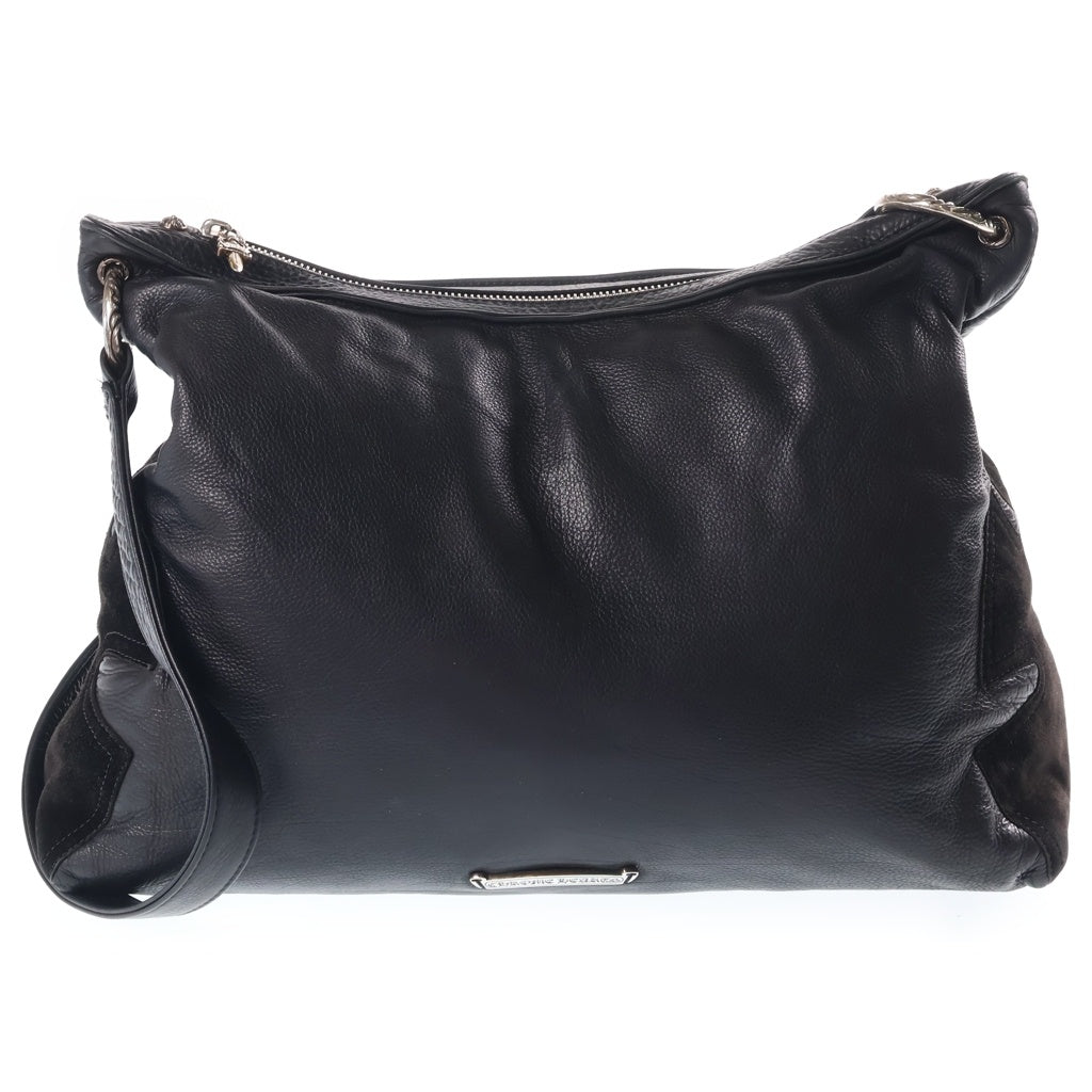 CHROME HEARTS(クロムハーツ) LITLLE LYON LEATHER リトルリヨン ラージクロス装飾レザーショルダーバッグ ブラック レディース